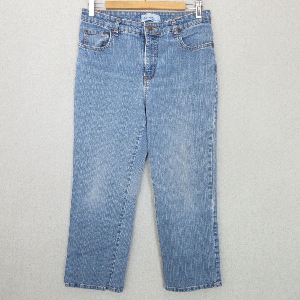 Kim Rogers Jeans Womens 8P Petite (30x26) Short Straight Leg Light Blue Stretch